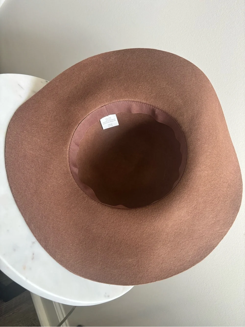 Wool brownWide-Brim Tassel Felt Hat